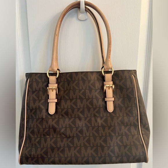 Michael Kors Tote Bag Brown Full Pattern 35t4gttt2b - Picture 2 of 8